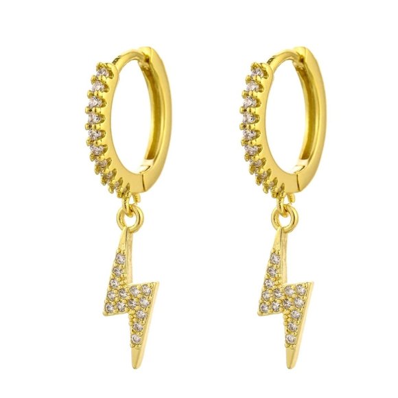 *NEW 925 Sterling Silver Lightening Bolt Earrings - Picture 5 of 8